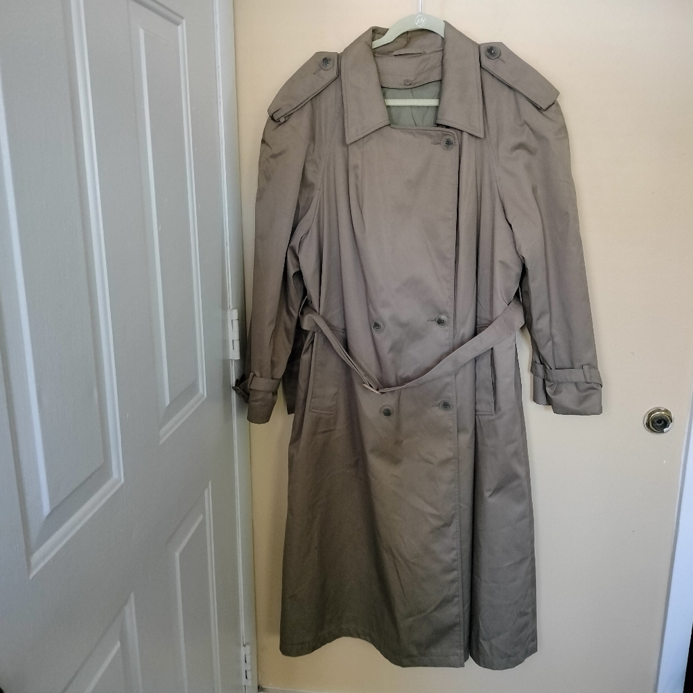 Worthington Classic Thermolite Trench Coat Beige Belted 18W Removable Lining